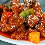Говядина с овощами в кисло-сладком соусе